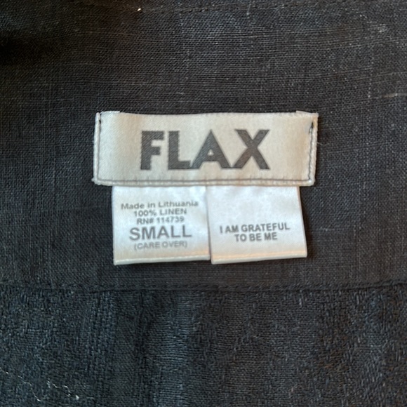 Flax brand tunic wrap, 100% linen, long sleeve black - Picture 5 of 5